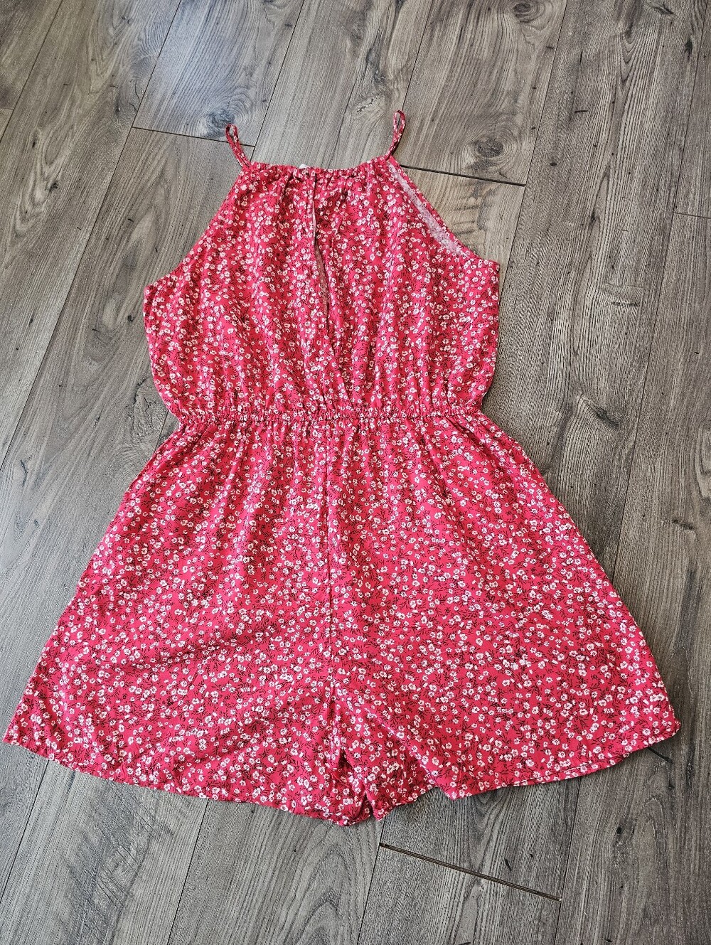 Old Navy' Red Floral Halter Romper - Lightweight